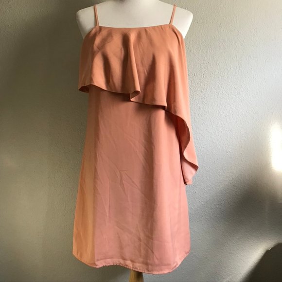 Sugarlips Dresses & Skirts - Nude / Peach / Pink Front Ruffle Dress
